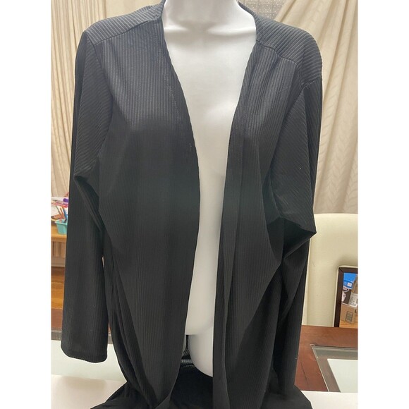 Topshop Women's Black Long Cardigan Open Front Size 4X - Picture 3 of 8